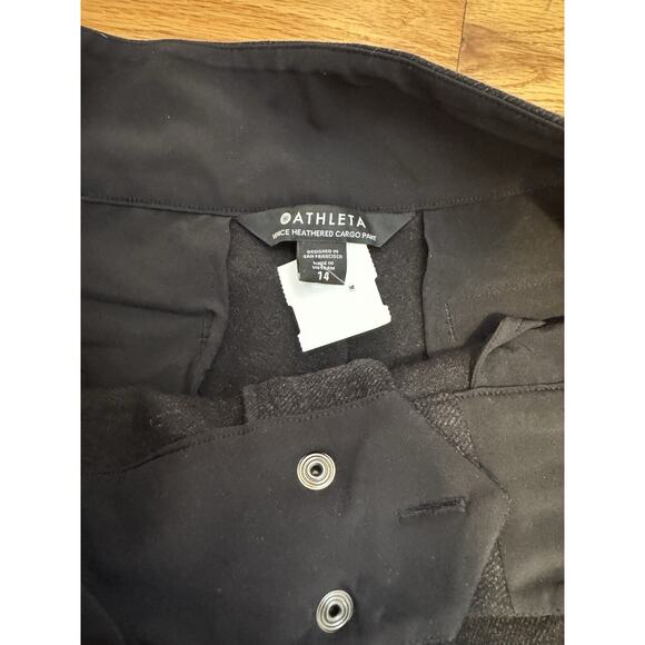 Athleta venice heathered cargo wide leg pants charcoal grey heather Size 14 - Picture 7 of 12